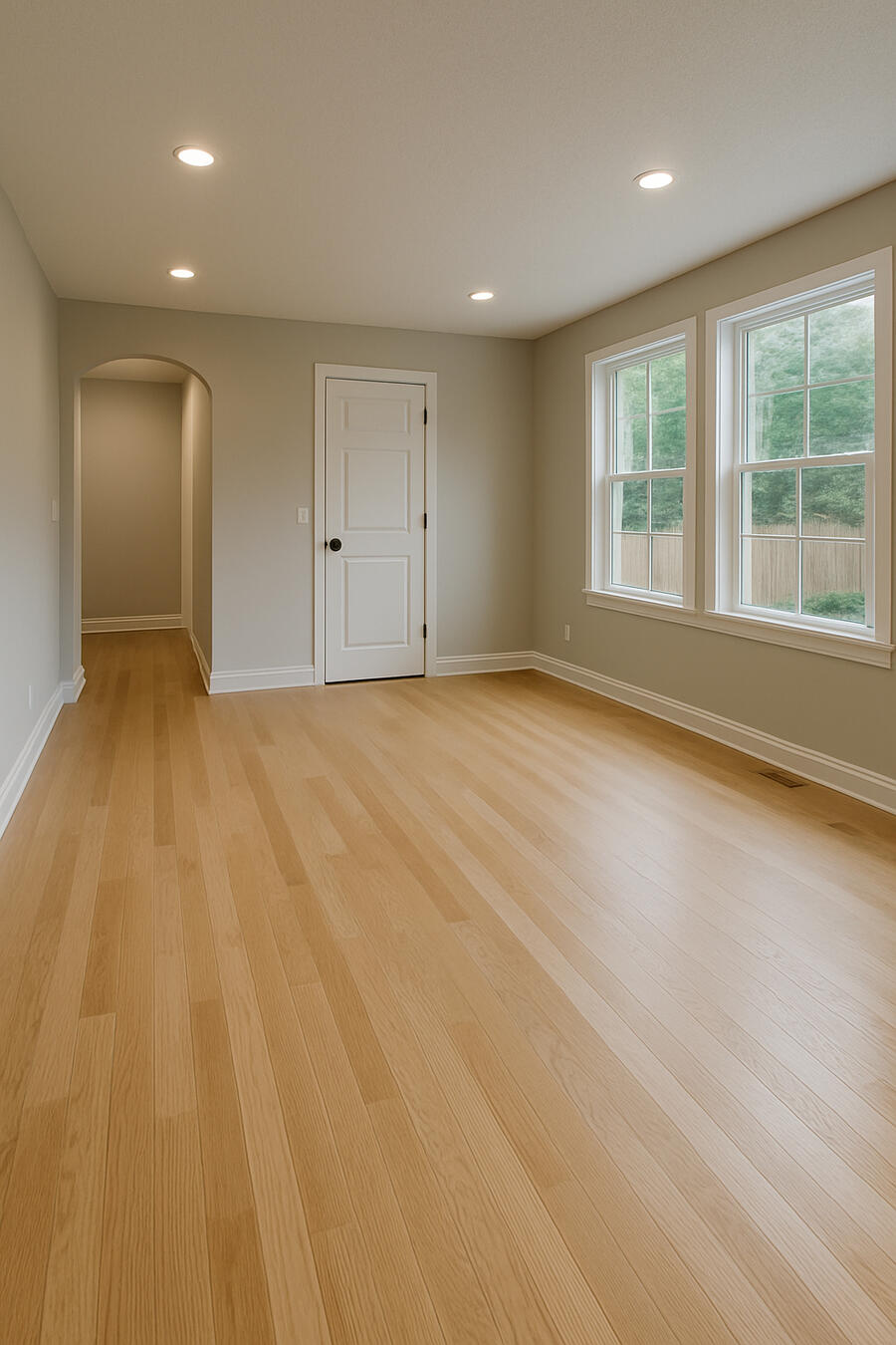 Engineered hardwood flooring installed in Whitby living room.